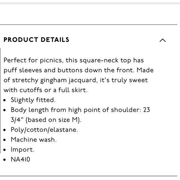 NWT Madewell Gingham Jaquard Square Neck Puff Sleeve Top Brown Cottagecore - Picture 5 of 14